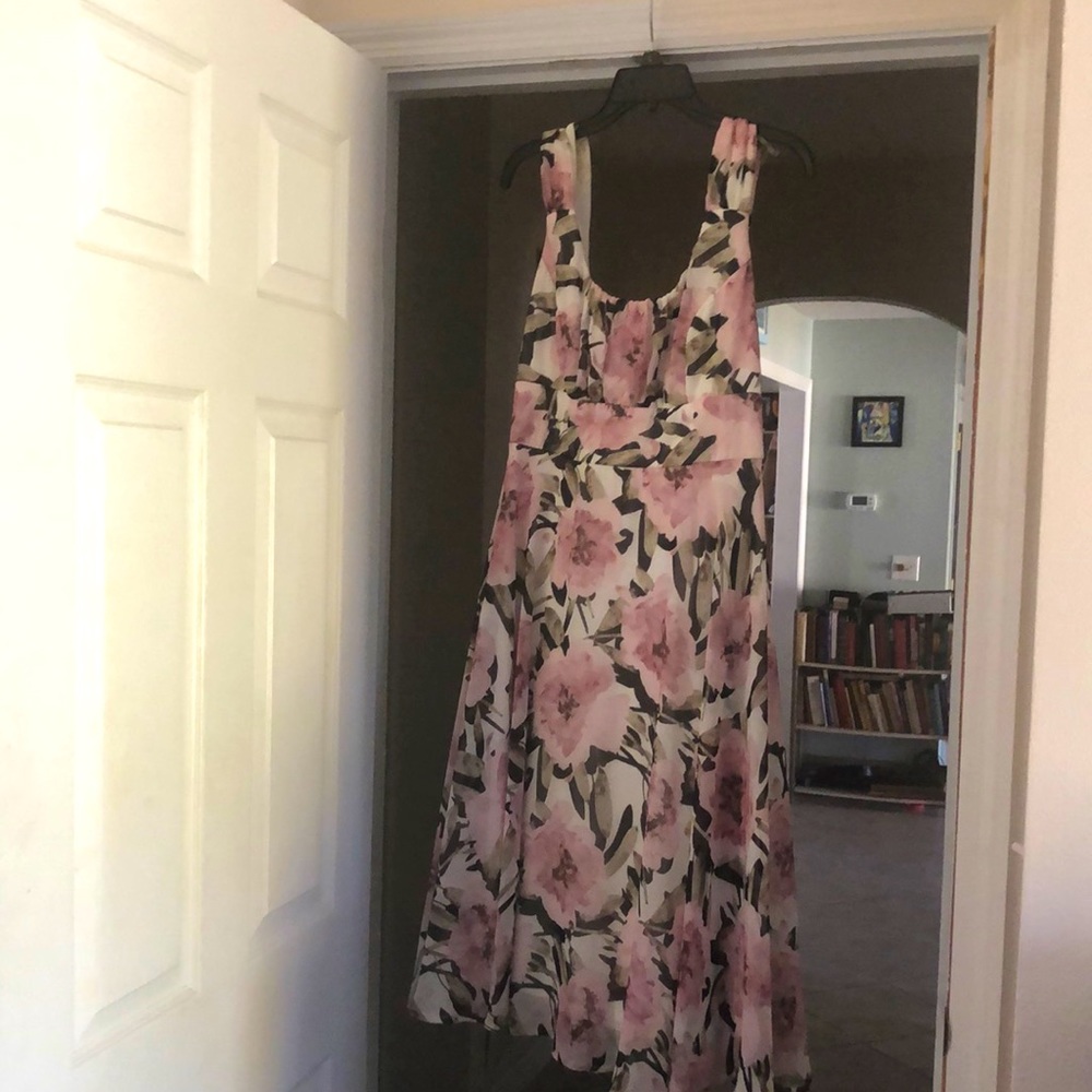 Floral print dress. Very flattering
